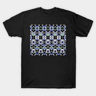 Abstract geometric pattern - blue and black. T-Shirt